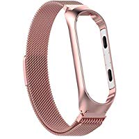 Correa de Reloj, Hanyixue Pulsera Ajustable de Acero Inoxidable, con Marco para Xiaomi MI Band 3