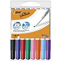 BIC Velleda 1741 - Caja de 8 unidades, marcadores de pizarra punta media, colores surtidos