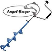 Angelshop Berger - Taladro para hielo con altura ajustable, 20 cm, incluye funda para licencia de pesca deportiva