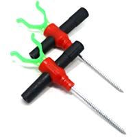 samsfx u&ntilde;as tienda de campa&ntilde;a de pesca de hielo soporte soporte broca en espiral (W/ca&ntilde;a de pescar accesorio de 2-Pack