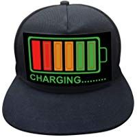 Qlans 2019 La Novedad m&aacute;s Nueva Gorra de b&eacute;isbol Sonido Activado Intermitente Disco LED Cap con Pantalla Desmontable