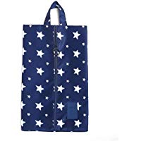 Mackur - Bolsas de Almacenamiento para Zapatos, dise&ntilde;o de Rayas, poli&eacute;ster, Impermeables, Antipolvo, Color Blanco