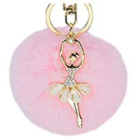 Primi Fashion Lovely para mujer suave bola bailarina llavero clave Anillo
