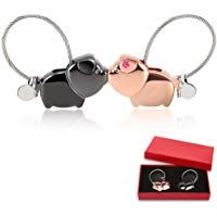 Tofree Juego de 2 llaveros con Texto en Ingl&eacute;s Kissing Pink Piggy Lovers