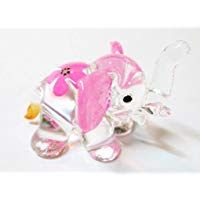 MINIATURA&nbsp;coleccionable&nbsp;arte&nbsp;soplado&nbsp;vidrio&nbsp;elefante&nbsp;tama&ntilde;o&nbsp;S&nbsp;a&nbsp;mano,&nbsp;florpintada&nbsp;estatuilla&nbsp;de&nbsp;colecci&oacute;n