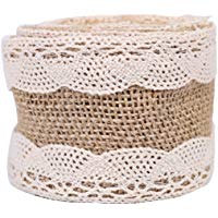 Hosaire 1x Rollo de arpillera,Cuerda de c&aacute;&ntilde;amo,Cinta de Encaje,para Cualquier Arte, Decoraciones de Boda, Manualidades, Scrapbooking, Envuelve, Arcos 200cm*5cm (Style5)
