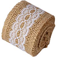 Hosaire 1x Rollo de arpillera,Cuerda de c&aacute;&ntilde;amo,Cinta de Encaje,para Cualquier Arte, Decoraciones de Boda, Manualidades, Scrapbooking, Envuelve, Arcos 200cm*5cm (Style17)