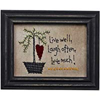 CVHOMEDECO. Primitiva Vintage Stitchery Marco Colgante de Pared Decoraci&oacute;n Arte, 22,2 x 17,1 cm