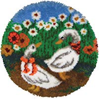 MCG Textiles Latch Hook Kit 27" Round-Geese Rug