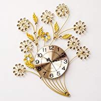 reloj de pared Flores Hierro Creativo Reloj de Cuarzo Decoraci&oacute;n Dormitorio Silenciar Mesa Colgante Manualidades