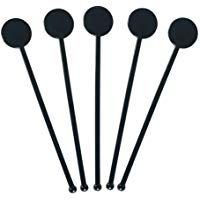 BESTONZON 100 piezas de pl&aacute;stico bebida Muddler Bebida Agitador Swizzle Sticks Blender Mixing Stick Stirring Rod (Negro)
