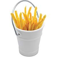 NERTHUS FIH 311 - Cubo Porcelana Aperitivos, Blanco para servir Frutos Secos, Patatas, Aceitunas