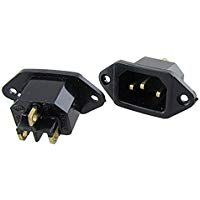 AC 250V 10A Arrocera C14 tomas de corriente de reemplazo 2 piezas Negro