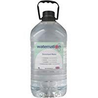 Waternation Agua desionizada de 5 litros de Agua purificada de 5 etapas para Planchar, Pilas, humidificadores y Cualquier Proceso Sensible al Agua.