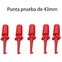 5x Punta Rojas de Prueba Redonda con Gancho. Test Hook Clip