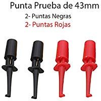 4x Punta Negra y Roja de Prueba Redonda con Gancho. Test Hook Clip