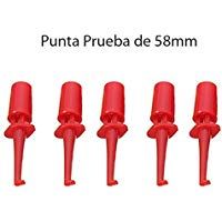 5x Punta Roja de Prueba Redonda con Gancho 58mm. Test Hook Clip