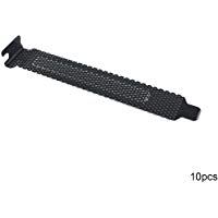 10 Piezas de Acero Duro Placa de obturaci&oacute;n del Filtro de Polvo Negro Cubierta de la Ranura PCI Tornillos de obturaci&oacute;n del Filtro de Polvo
