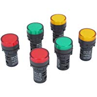 SOURCING MAP sourcingmap&reg; 6pcs Se&ntilde;al piloto indicador de encendido LED Luz L&aacute;mpara AC 12V 20mA Naranja, Verde y Rojo
