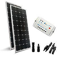 PuntoEnergia Italia - Solar Kit Base 200W 12/24V Placa Fotovoltaico Monocristalino Regulador 20A PWM - KSB-200M-1224P