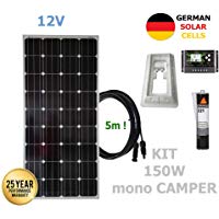 VIASOLAR Kit 150W Camper 12V Panel Solar monocristalino c&eacute;lulas alemanas