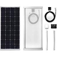 Panel Solar 170W monocristallino para Camper. Kit completo de accesorios para el montaje y de regulador 10 A
