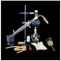 Juego de unidades de destilaci&oacute;n Cristaler&iacute;a de laboratorio Ciencia industrial Destilador Purificaci&oacute;n de roc&iacute;o puro Fabricaci&oacute;n de aceites esenciales Alcohol Filtro de agua destilada Equipo de labora