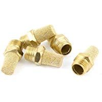 sourcingmap&reg; 5 X Silenciador Neum&aacute;tica de Aire Filtro de Lat&oacute;n 1/4Pt Rosca Macho de Ruido La Reducci&oacute;n