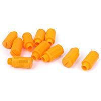 sourcingmap&reg; 1/4Bsp Rosca Macho De Pl&aacute;stico Neum&aacute;tico Silenciador De Escape Silenciador De Ruido Naranja 10Pcs