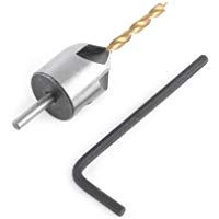 Avellanador Recubierta de Titanio Brocas de Chafl&aacute;n de HSS para Carpinter&iacute;a Escariador de Carpinter&iacute;a(8mm + llave)