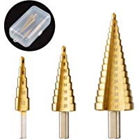 Surplex 3 PCS Broca Escalonada Juego de Brocas Escalonadas para Taladro de Titanio &ndash; Acero de Alta Velocidad 4-12/4-20/4-32 mm