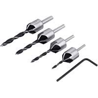 ONEVER 4 unidades HSS flauta Avellanadora Broca de Ajuste 3-6 mm herramienta de chafl&aacute;n de la carpinter&iacute;a Tornillo
