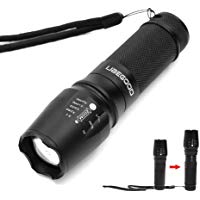 UBEGOOD Linterna T&aacute;ctica LED LED Linterna Militar Impermeable 2000LM Zoomable Flashlight con 5 Modos Perfecta para Camping, Monta&ntilde;ismo etc, Negro