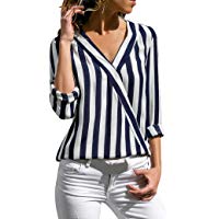 ❤️Camisas Mujer,Modaworld Blusa de Oficina de Trabajo Irregular de Rayas de Las Mujeres Top Camiseta Elegantes de Fiesta ni&ntilde;a Camisa de Manga Larga Oto&ntilde;o se&ntilde;oras
