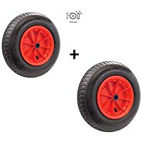 MS-Warenvertrieb - Ruedas neum&aacute;ticas con rodamientos para carritos, carretillas, etc. (2 unidades, 260 x 85 mm)