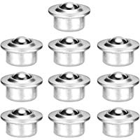 NICEXMAS - 10 Ruedas de rodamiento de Bolas de Acero Inoxidable, Base Universal, de Metal, Montaje de Brida de Transferencia de Metal