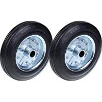 200mm Goma Maciza Rueda, Acero Centro, 200kg Cada, 8" Truck Wheels - Set de 2