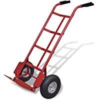 vidaXL Carretilla Met&aacute;lica Plegable Roja Negra Carrito Transporte Herramienta