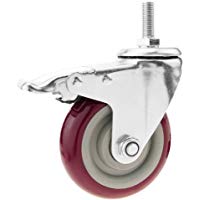 PrimeMatik - Rueda pivotante industrial de PVC con freno 100 mm M12