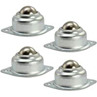 Unidades de Transferencia de Bolas, 4 piezas Ruedas de Muebles, Rodamientos de Rodillos C&oacute;nicos con Orificios de Montaje de Brida Inferior para Rodillo de Transporte Deslizante de Equipaje (Plata)