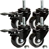 H&S&reg; - 4 ruedas giratorias para muebles, de caucho, de 50 mm, resistentes, con tornillo