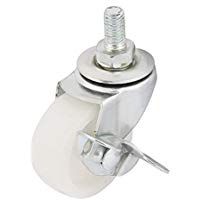 DealMux lavander&iacute;a Carrito de 8 mm x 13 mm con rosca del v&aacute;stago 1.5 Di&aacute;metro de la rueda giratoria freno Caster blanca