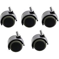 Yibuy - 5 Ruedas giratorias DE 50 mm de di&aacute;metro para Silla de Oficina (9,5 mm)