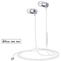PALOVUE Earflow Auriculares Lightning Magn&eacute;tico MFi Certificado Controlador con Micr&oacute;fono Compatible con iPhone X iPhone 8/P iPhone 7/P (Plata Met&aacute;lico)