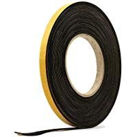 Esponja autoadhesiva de goma de neopreno, 1,5 mm de grosor x 10 m de largo, color negro