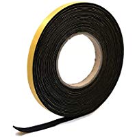 Tira de esponja autoadhesiva negra de goma de neopreno de 12 mm de ancho x 1,5 mm de grosor x 10 m de largo
