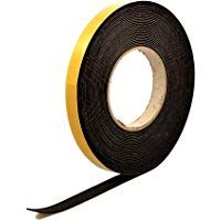 Tira de esponja autoadhesiva negra de goma de neopreno de 15 mm de ancho x 1,5 mm de grosor x 10 m de largo