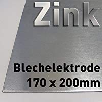 Zinc de chapa 200 x 170 mm, Zinc pura, como &aacute;nodo/electrodo (20 x 17 cm) para Zinc electrolitos/galvanopl&aacute;stica, cincado, l&aacute;mina de cinc