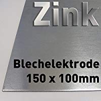 Zinc de chapa 100 x 150 mm, Zinc pura, como &aacute;nodo/electrodo (10 x 15 cm) para Zinc electrolitos/galvanopl&aacute;stica, cincado, hoja, l&aacute;mina