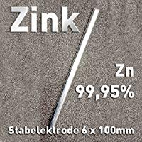 Varilla de cinc &aacute;nodo/electrodo (10 cm x 6 mm) para Zinc electrolitos/galvanopl&aacute;stica l&aacute;piz &aacute;nodo Zn 99,95 V&iacute;ctimas &aacute;nodo 100 mm